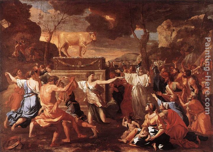 Adoration of the Golden Calf painting - Nicolas Poussin Adoration of the Golden Calf art painting